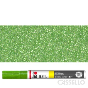 Casstillo Rotulador Para Tela Marabu Textil Painter Glitter 3Mm 567 Verde