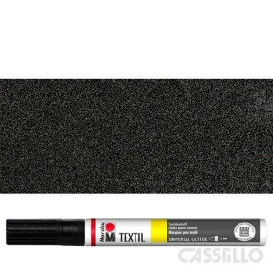Casstillo Rotulador Para Tela Marabu Textil Painter Glitter 3Mm 573 Negro