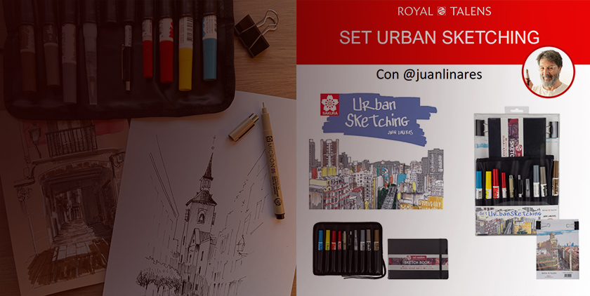 Ensemble de croquis urbains avec Juan Linares de Royal Talens-Banner