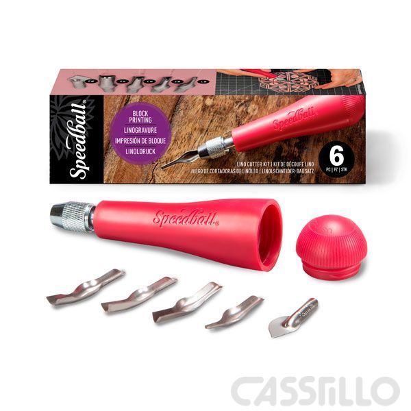 Casstillo-Speedball-1-Lino-Cutter-Surtido-Mango-1-X-1-2-3-5-6 Lino Cutter Para Linograbado 1 Speedball Surtido (Mango + 1 X 1, 2, 3, 5, 6) - Imagen 1