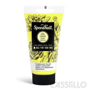 Casstillo Speedball Tinta Impresion Relieve Base Agua 75Ml Fluorescent Amarillo