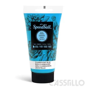 Casstillo Speedball Tinta Impresion Relieve Base Agua 75Ml Fluorescent Azul