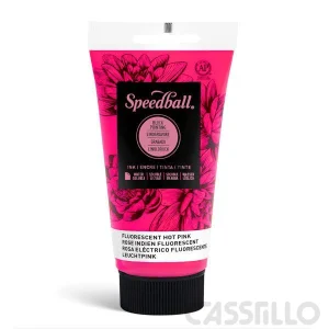 Casstillo Speedball Tinta Impresion Relieve Base Agua 75Ml Fluorescent Hot Pink