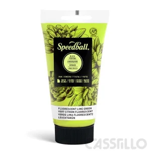 Casstillo Speedball Tinta Impresion Relieve Base Agua 75Ml Fluorescent Lime Verde