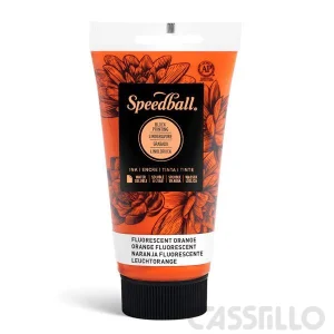 Casstillo Speedball Tinta Impresion Relieve Base Agua 75Ml Fluorescent Naranja