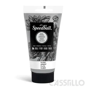 Casstillo Speedball Tinta Impresion Relieve Base Agua 75Ml Plata