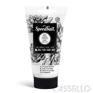 Casstillo Speedball Tinta Impresion Relieve Base Agua 75Ml Platinum Blanco