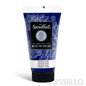 Casstillo Speedball Tinta Impresion Relieve Base Agua 75Ml Proceso Cyan