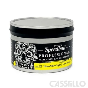 Casstillo Speedball Tinta Profesional De Impresion 236Ml Hansa Amarillo Claro