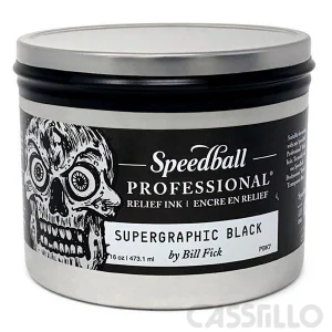 Casstillo Speedball Tinta Profesional De Impresion 473Ml Supergraphic Negro
