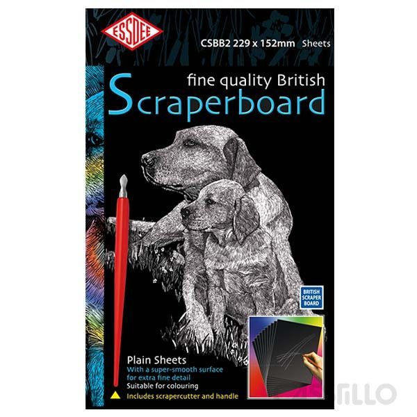 Casstillo-Essdee-Csbb2-Papel-Rascado-Negro-229X152Mm-Caja-De-10Uds Papel Rascado Negro Essdee Csbb2 Caja De 10 Unidades 229X152 Mm - Imagen 1