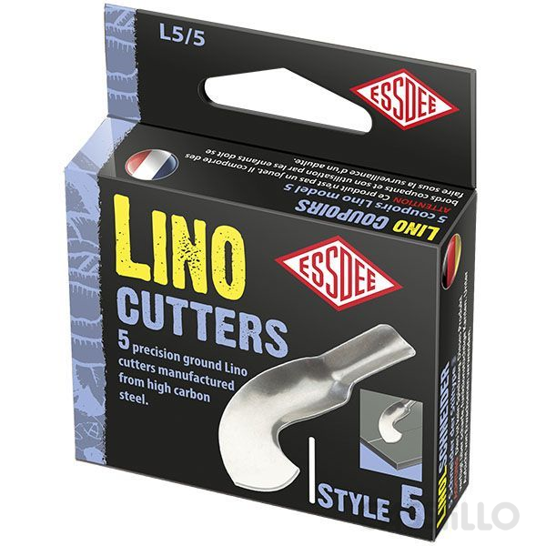 Casstillo-Essdee-L5-5-Lino-Cutter-N-5-Caja-De-5Uds Cutters Lino Número 5 Essdee L5-5 Set 5 Unidades - Imagen 1