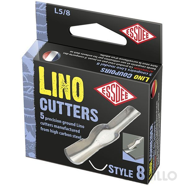 Casstillo-Essdee-L5-8-Lino-Cutter-N-8-Caja-De-5Uds Cutters Lino Número 8 Essdee L5-8 Set 5 Unidades - Imagen 1