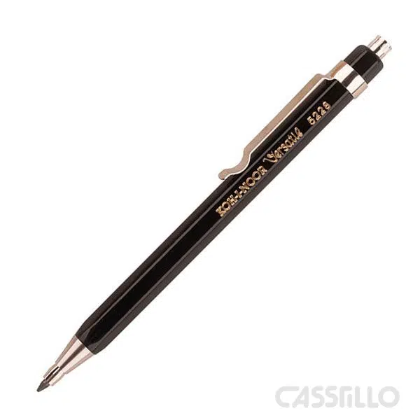 Casstillo-Koh-I-Noor-Portaminas-Metal-2Mm-Corto-9Cm-Con-Clip-Y-Afilaminas-Negro Portamina Metálico 2 Mm Koh-I-Noor Corto 9Cm Con Clip Y Afilaminas Negro - Imagen 1