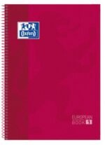 Cuaderno Europeanbook 1 Tapa Extradura A4+ 80 Hojas 5X5 Color Rojo Oxford 5 Unidad