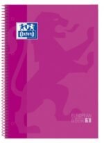 Cuaderno Europeanbook 1 Tapa Extradura A4+ 80 Hojas 5X5 Color Fucsia Oxford 5 Unidad